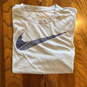Nike Gray Tee with Blue Swoosh